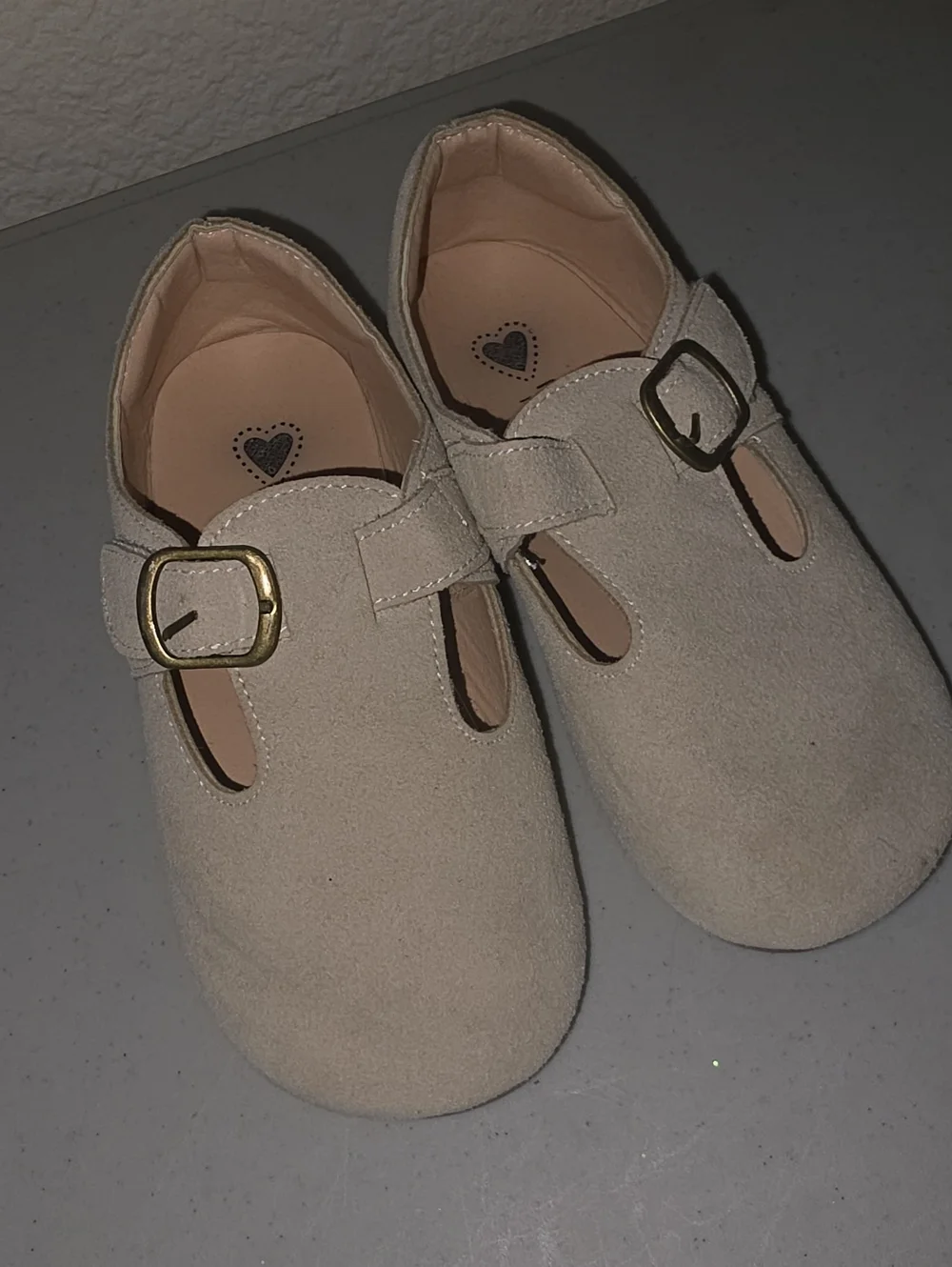 Kids Classic Buckle Mary Jane Shoes in Beige
